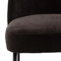 Macabane Lot de 2 chaises tissu noir pieds acier noir ULYSSE Clearance