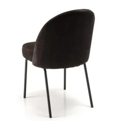 Macabane Lot de 2 chaises tissu noir pieds acier noir ULYSSE Clearance