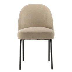 Macabane Lot de 2 chaises tissu sable pieds acier noir ULYSSE Beige Best