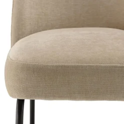 Macabane Lot de 2 chaises tissu sable pieds acier noir ULYSSE Beige Best