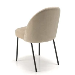 Macabane Lot de 2 chaises tissu sable pieds acier noir ULYSSE Beige Best