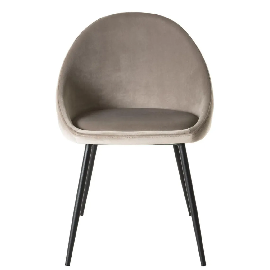 Macabane Lot De 2 Chaises TOM Velours Chamois Pieds Métal Outlet