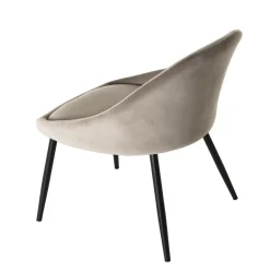 Macabane Lot De 2 Chaises TOM Velours Chamois Pieds Métal Outlet