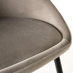 Macabane Lot De 2 Chaises TOM Velours Chamois Pieds Métal Outlet