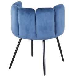 3S. x Home Lot de 2 chaises Velours Bleu CRYSTAL New