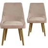 3S. x Home Lot de 2 Chaises Velours Taupe IGOR Discount