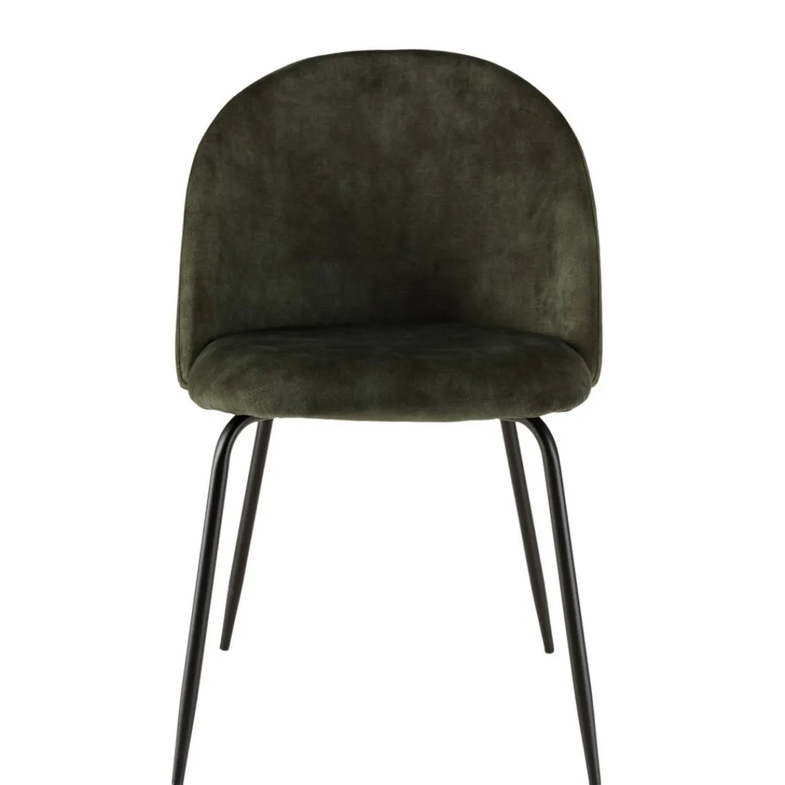 Macabane Lot de 2 chaises velours vert sapin dossier arrondi Best