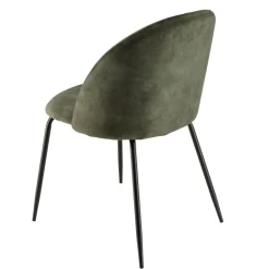 Macabane Lot de 2 chaises velours vert sapin dossier arrondi Best