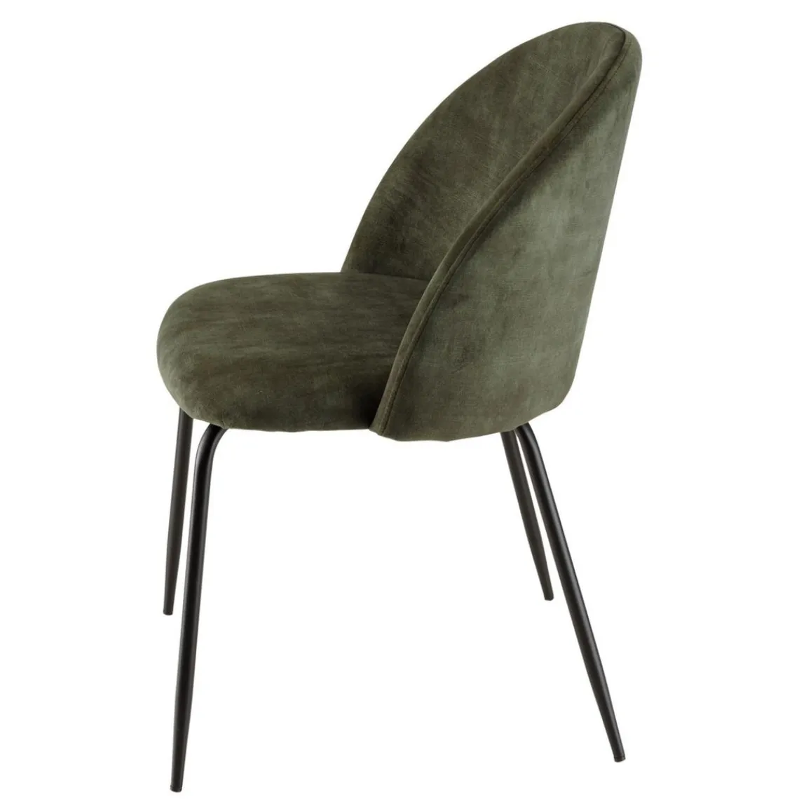 Macabane Lot de 2 chaises velours vert sapin dossier arrondi Best