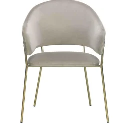 3S. x Home Lot De 2 Chaises/Fauteuils RICO Velours Taupe Hot