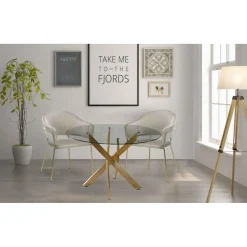 3S. x Home Lot De 2 Chaises/Fauteuils RICO Velours Taupe Hot