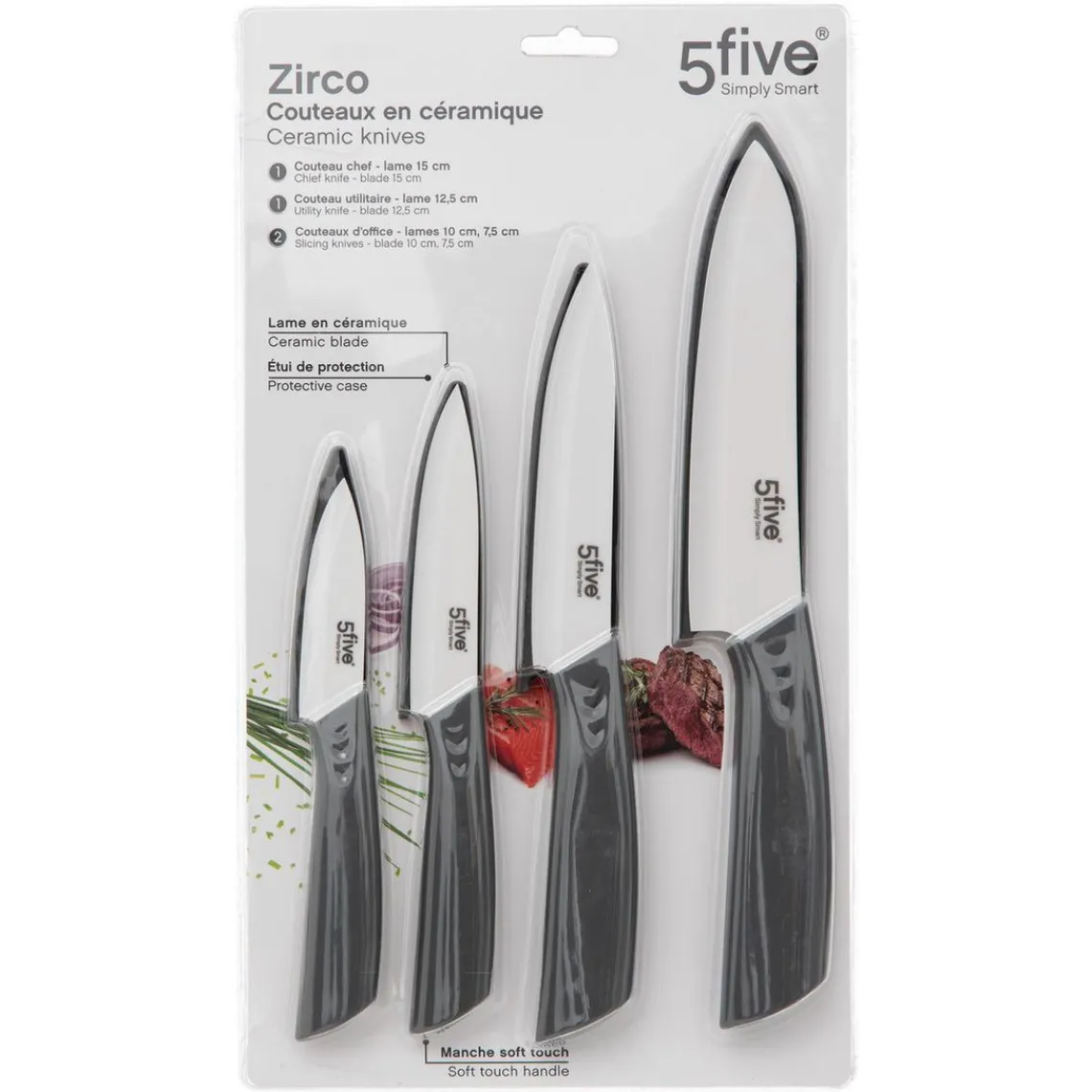 3S. x Home Lot de 4 couteaux en céramique Clearance