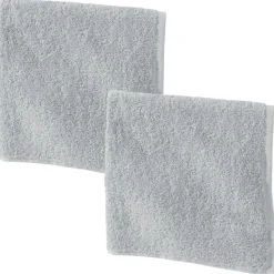 Becquet Lot de 2 Essuie-mains carré PRATIK Galet Gris Discount