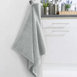 Becquet Lot de 2 Essuie-mains carré PRATIK Galet Gris Discount