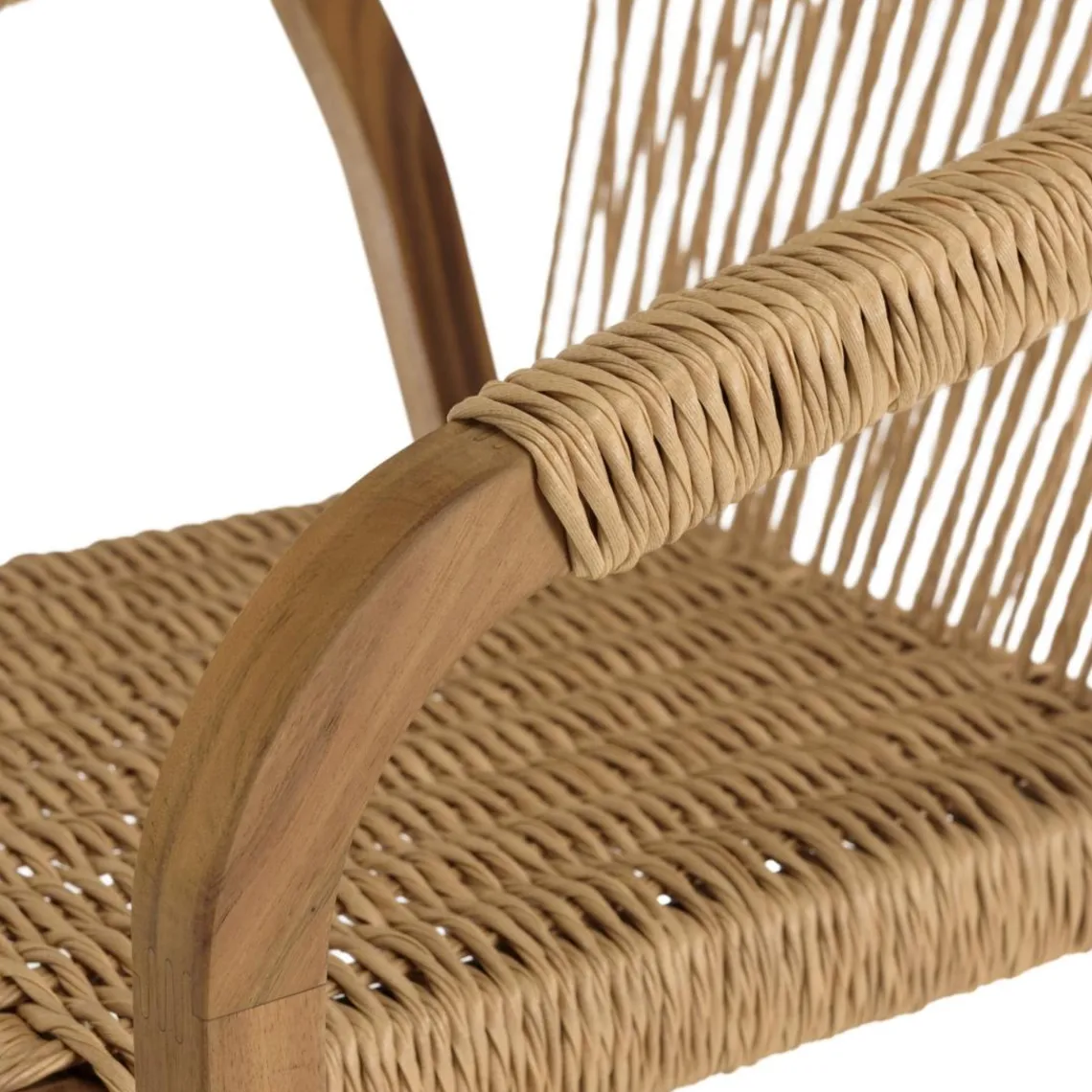 Macabane Lot de 2 fauteuils en acacia huilé et cordage synthétique New