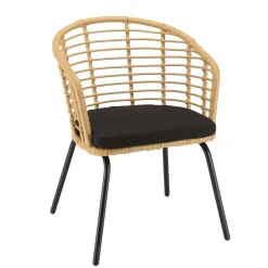 Macabane Lot de 2 fauteuils en rotin synthétique couleur naturelle MALO Hot