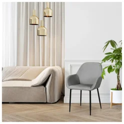 3S. x Home Lot de 2 Fauteuils GIULIA Foncé Velours Côtelé Gris Online