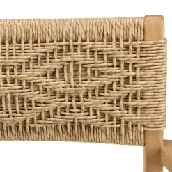 Macabane Lot de 2 fauteuils jardin teck rotin synthétique motif losange VALERIA