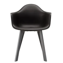 Macabane Lot de 6 fauteuils noirs dossier arrondi MALO Hot