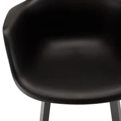 Macabane Lot de 6 fauteuils noirs dossier arrondi MALO Hot