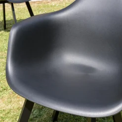 Macabane Lot de 6 fauteuils noirs dossier arrondi MALO Hot