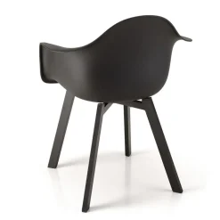 Macabane Lot de 6 fauteuils noirs dossier arrondi MALO Hot