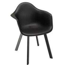 Macabane Lot de 6 fauteuils noirs dossier arrondi MALO Hot