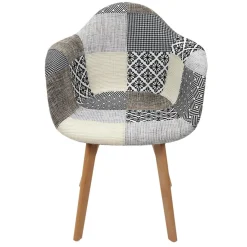 3S. x Home Lot de 2 Fauteuils Patchwork Gris Outlet