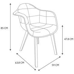 3S. x Home Lot de 2 Fauteuils Patchwork Gris Outlet