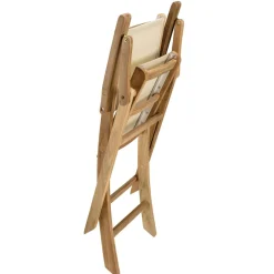 Macabane Lot de 2 fauteuils pliants textilène couleur beige Discount