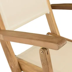 Macabane Lot de 2 fauteuils pliants textilène couleur beige Discount