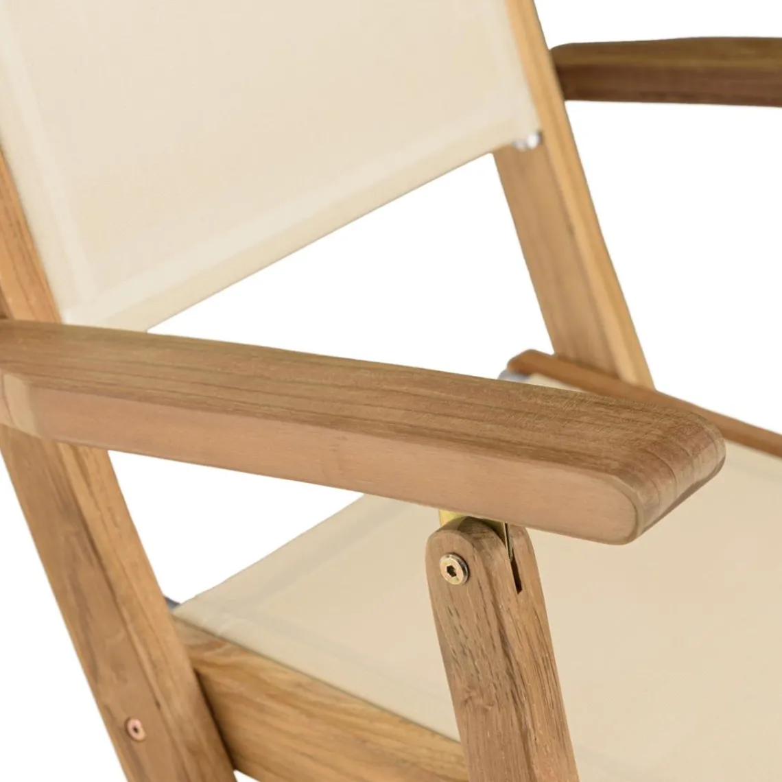 Macabane Lot de 2 fauteuils pliants textilène couleur beige Discount