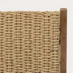 Macabane Lot de 2 fauteuils pliants acacia huilé et rotin synthétique VICK