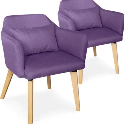3S. x Home Lot de 2 Fauteuils Scandinaves s LAYAL Violet