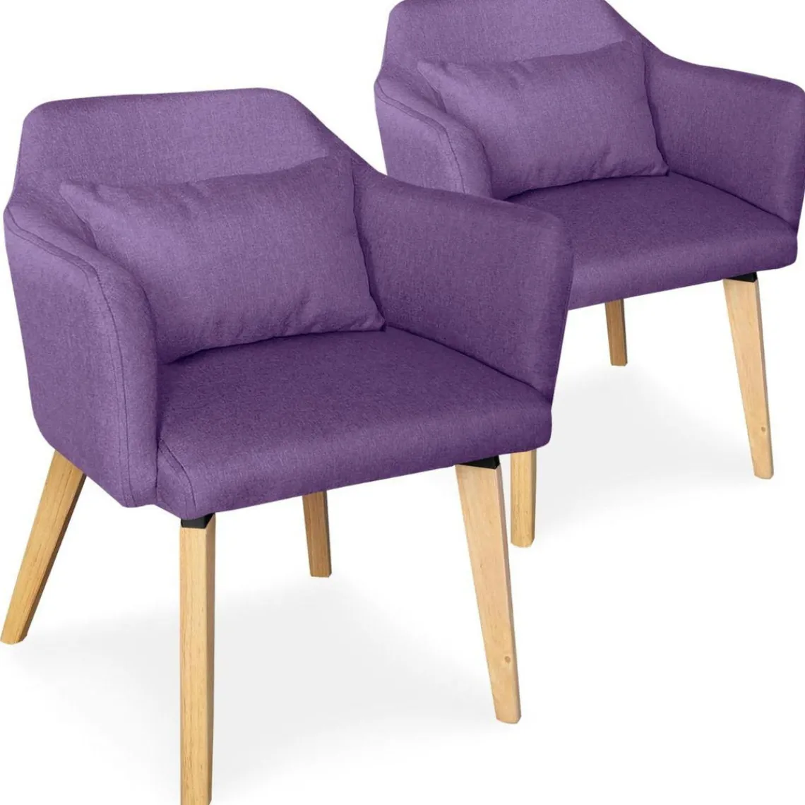 3S. x Home Lot de 2 Fauteuils Scandinaves s LAYAL Violet
