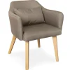 3S. x Home Lot de 2 Fauteuils Scandinaves Tissu Taupe ELRIC Online