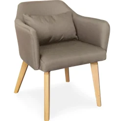 3S. x Home Lot de 2 Fauteuils Scandinaves Tissu Taupe ELRIC Online