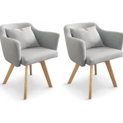 3S. x Home Lot de 2 Fauteuils Scandinaves LAYAL Gris Hot