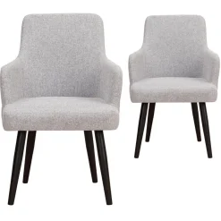 3S. x Home Lot de 2 Fauteuils Tissu LUDVIG Gris clair Online