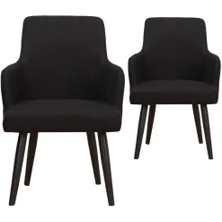 3S. x Home Lot de 2 Fauteuils Tissu LUDVIG Noir Clearance
