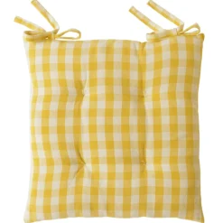 Becquet Lot de 2 Galettes de chaise VICHY jaune New