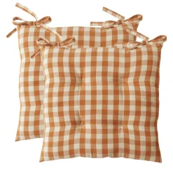 Becquet Lot de 2 Galettes de chaise VICHY - Orange Best
