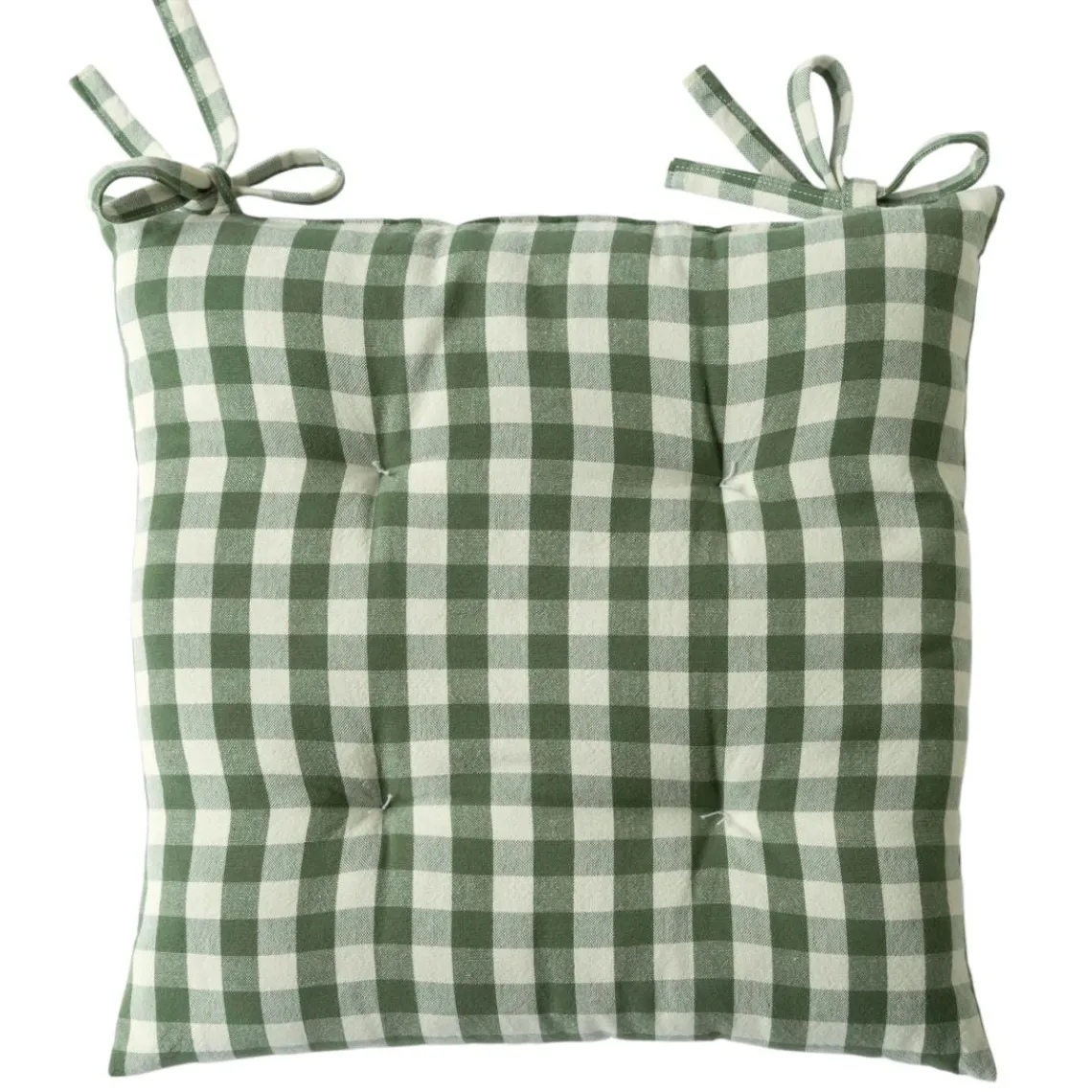 Becquet Lot de 2 Galettes de chaise VICHY vert foncé Best