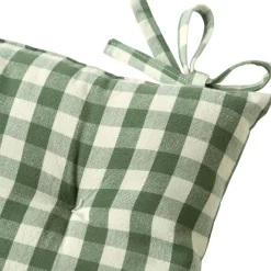 Becquet Lot de 2 Galettes de chaise VICHY vert foncé Best