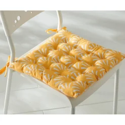 Becquet Lot de 2 galettes de chaise spécial extérieur LUBERON maïs en coton Jaune Clearance