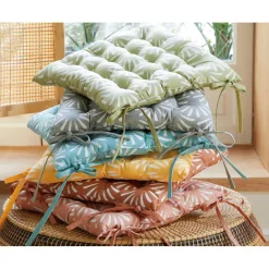 Becquet Lot de 2 galettes de chaise spécial extérieur LUBERON maïs en coton Jaune Clearance