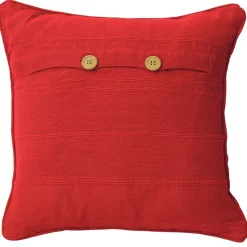 Becquet Lot de 2 housses coussin uni en coton - Rouge Sale
