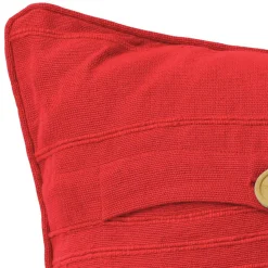 Becquet Lot de 2 housses coussin uni en coton - Rouge Sale
