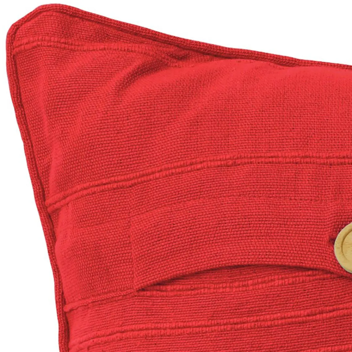 Becquet Lot de 2 housses coussin uni en coton - Rouge Sale