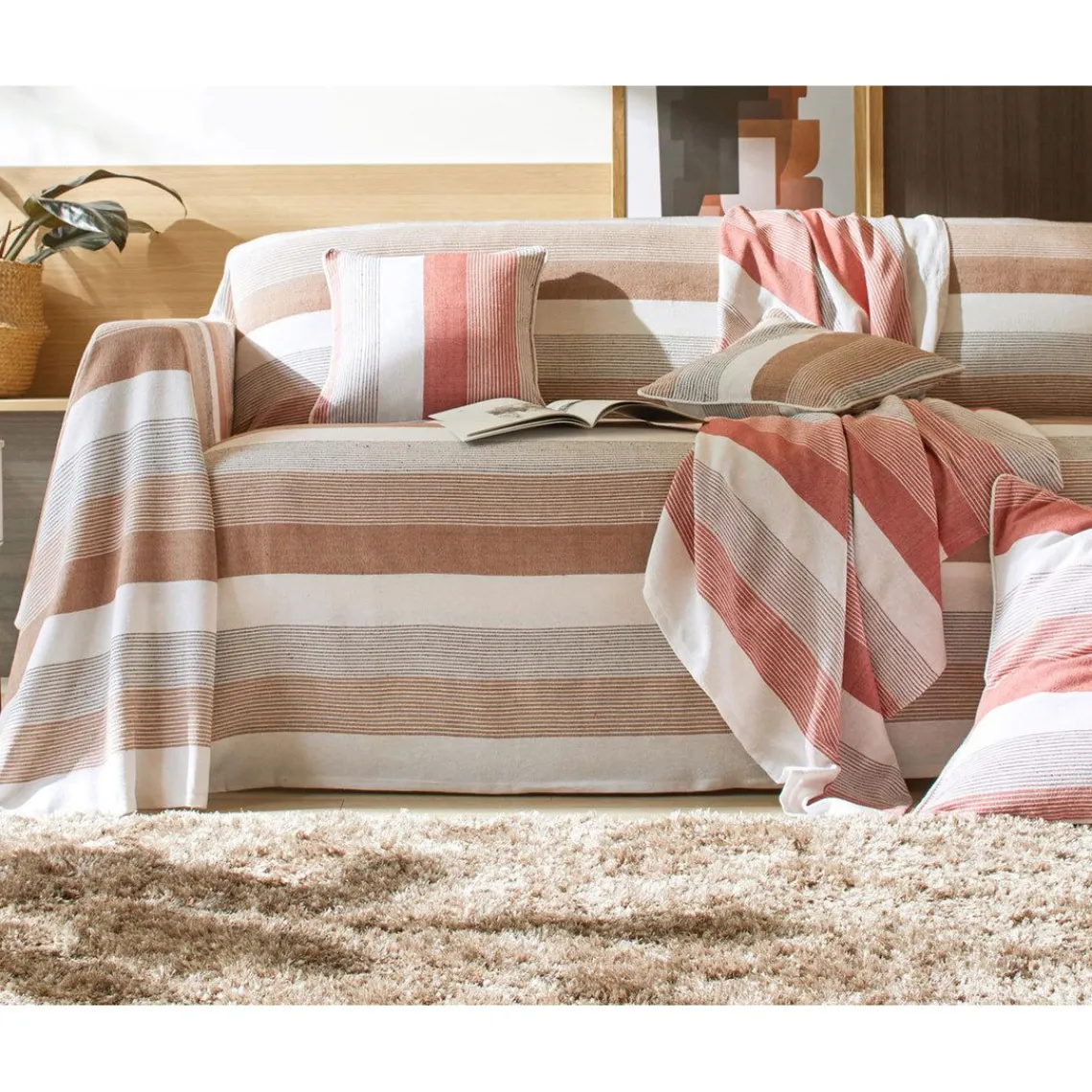 Becquet Lot de 2 housses de coussins TREPORT - Beige Hot